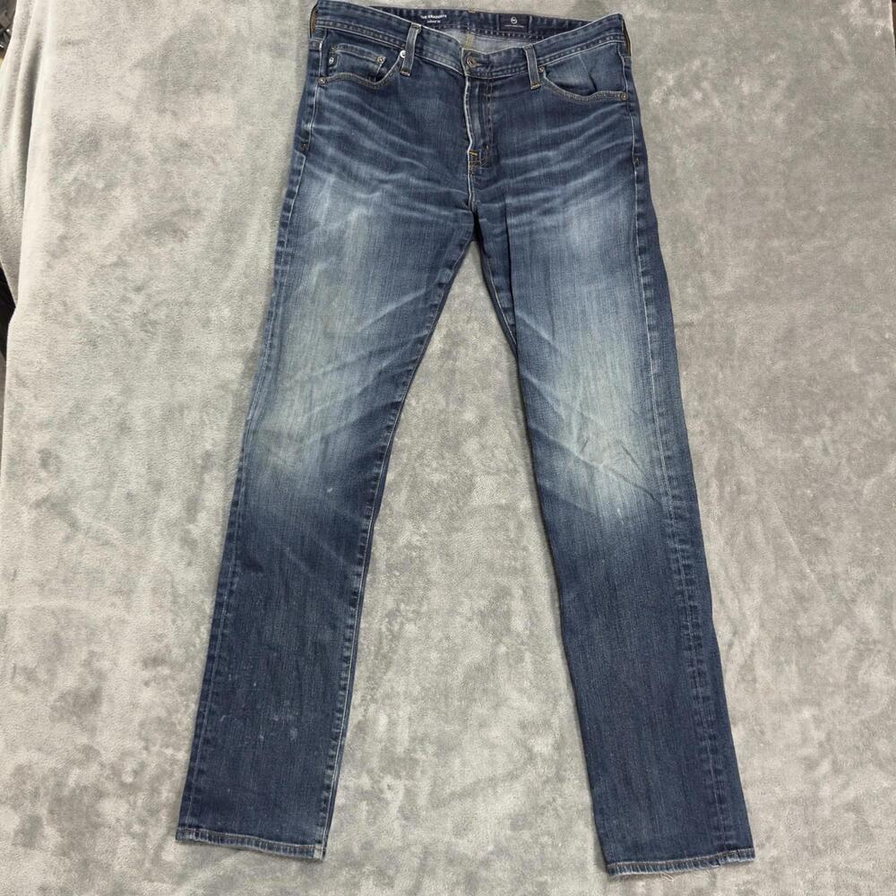 AG Jeans Mens 33x34 Adriano Goldschmied The Graduate Blue Tailored Leg Denim